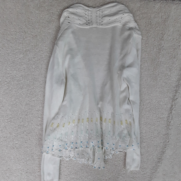 Moth | Anthropologie white Embroidered Cardigan - Picture 2 of 6